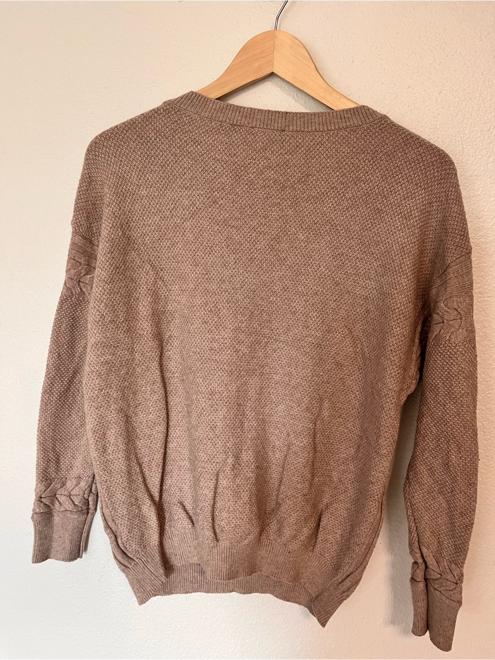 Cyrus Cable-Knit Crewneck Sweater - light brown - Picture 4 of 8